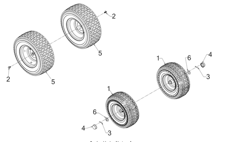 Wheels Diagram and Parts List for CC30E (33BA27JDB10)(2023) Cub Cadet Lawn Tractor Accessories